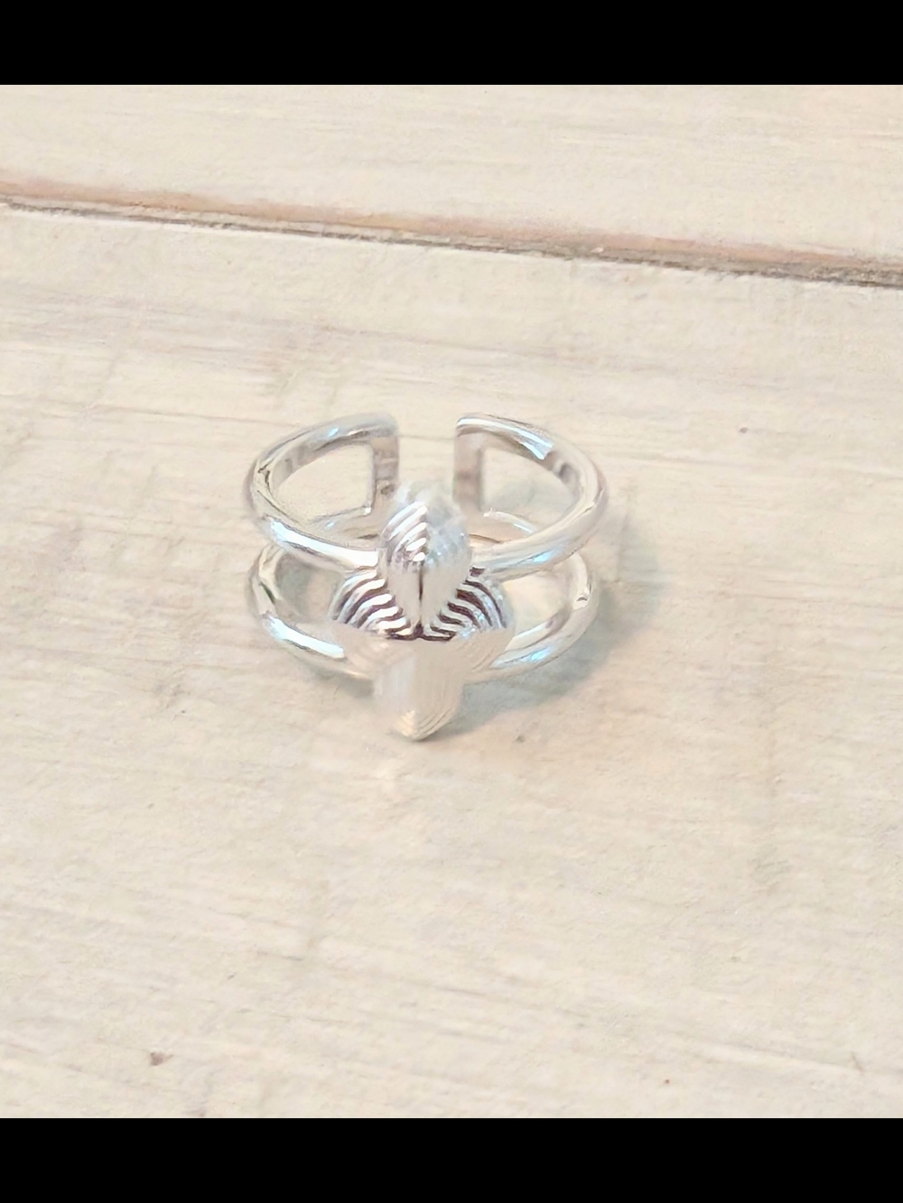 Kendra Scott Abbie Metal Double Band Ring Silver Size 8